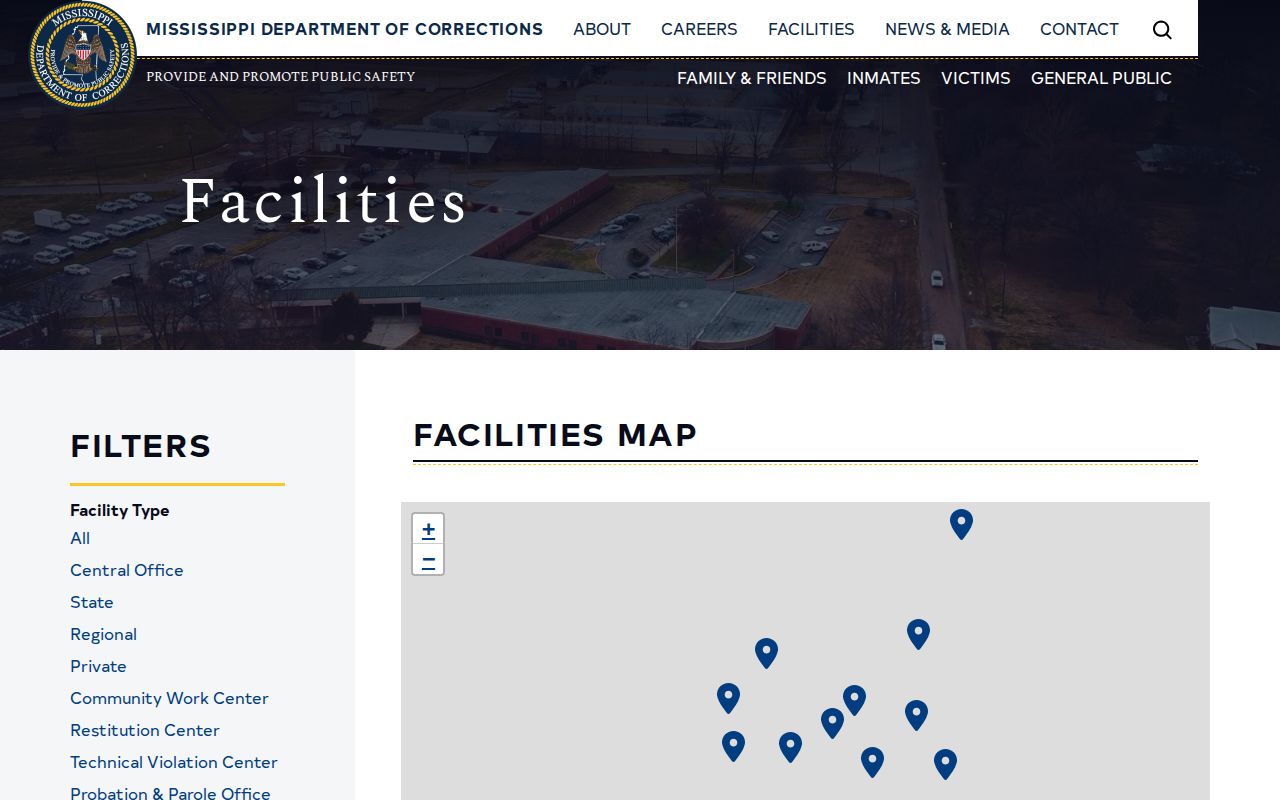 Issaquena County Correctional Facility regional custody listing from MDOC