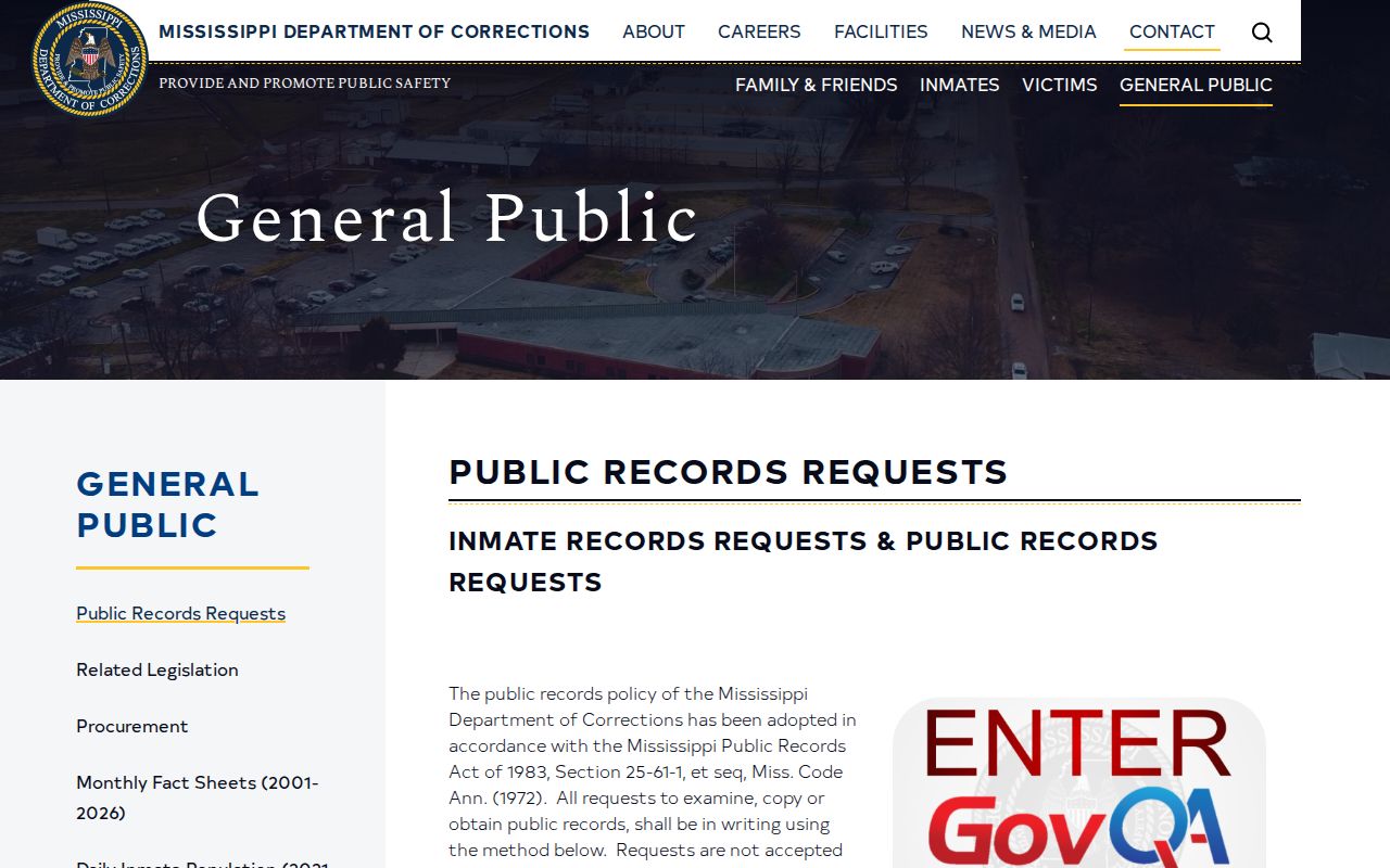 Issaquena County MDOC public records access page for custody records